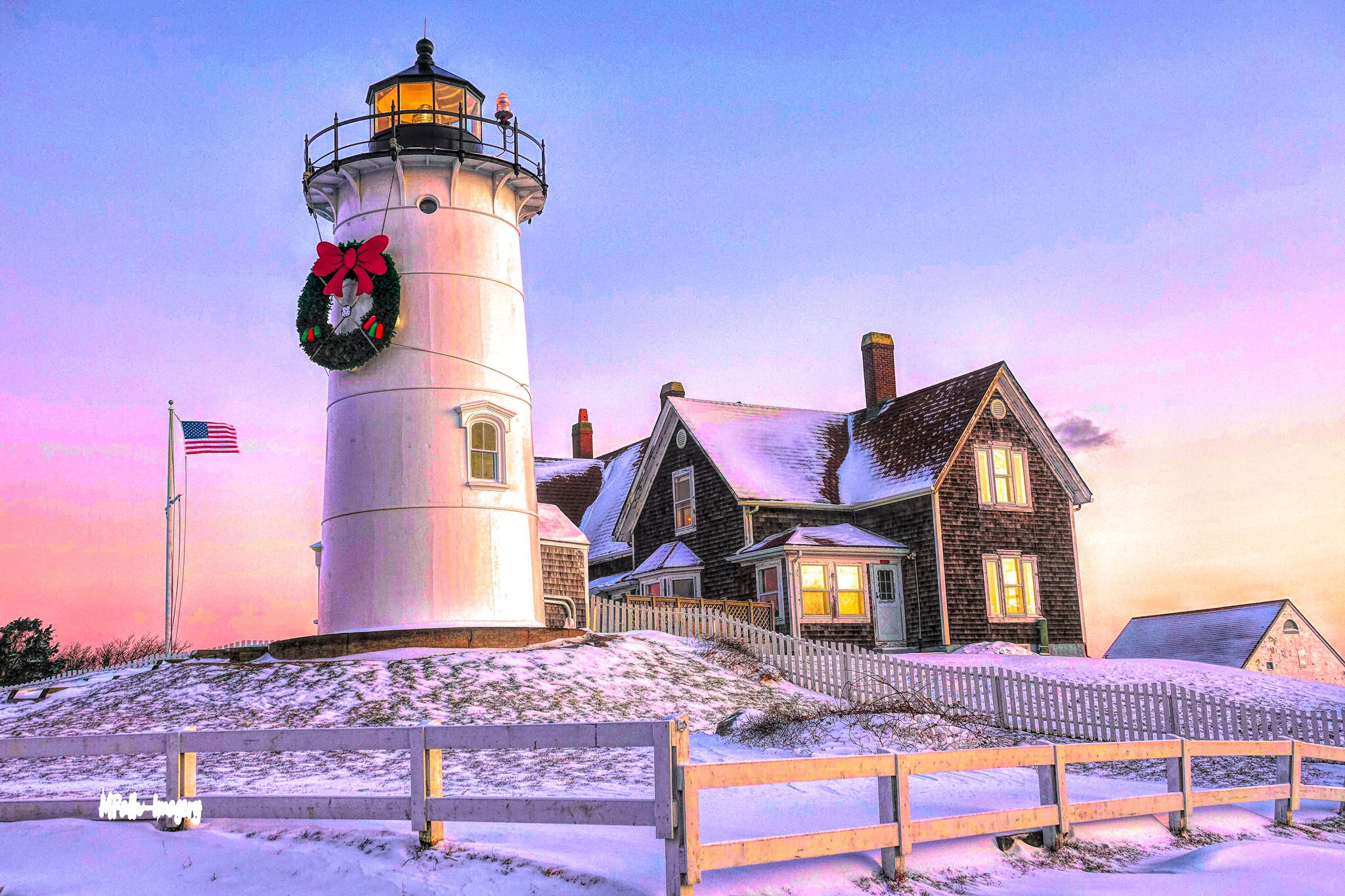 klip trussel Danser Nobska Lighthouse Christmas Sunrise